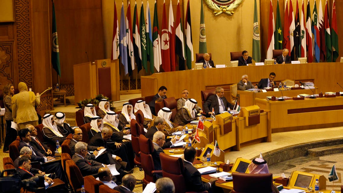 Arab countries foreign ministers attend a summit in the Arab League headquarters in Cairo, Egypt. AP