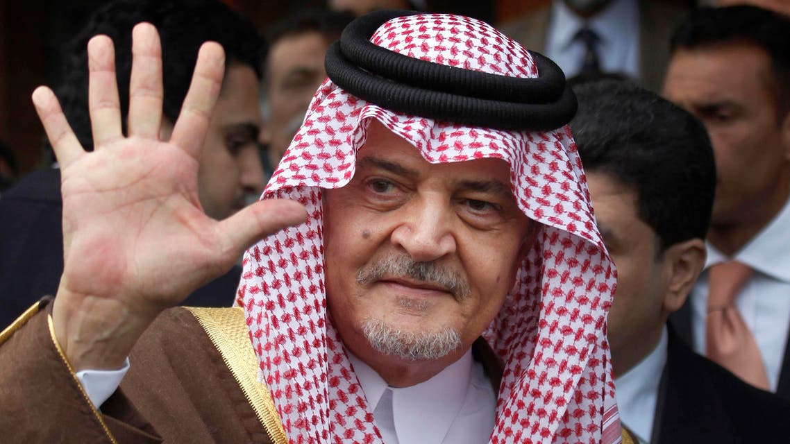 Saudi Foreign Minister Prince Saud al-Faisal waves as he leaves after a joint press conference with Sartaj Aziz, Pakistan's special adviser on national security and foreign affairs in Islamabad, Pakistan, Tuesday, Jan. 7, 2014. AP