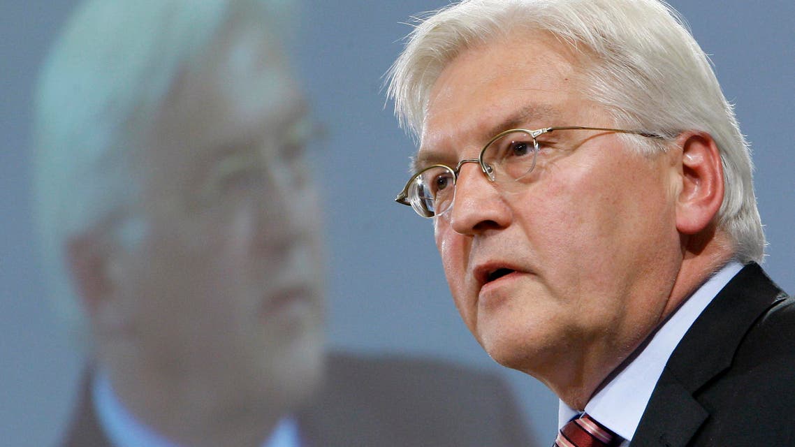 Frank-Walter Steinmeier, chancellor candidate of the German Social Democratic Party (SPD), speaks during the 4th Innovation Conference of the German Enviroment Ministry in Berlin, Germany, Monday, June 22, 2009. (AP Photo/Michael Sohn)