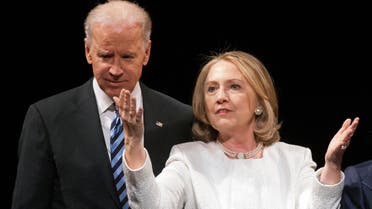 Vice President Joe Biden and former Secretary of State Hillary Rodham Clinton appear onstage at the Vital Voices Global Partnership 2013 Global Leadership Awards gala. (AP)