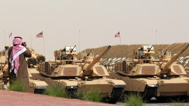 U.S. Army heavy battle tanks are seen during a military parade commemorating the 20th anniversary of the liberation of Kuwait from the 1990 Iraqi invasion AP