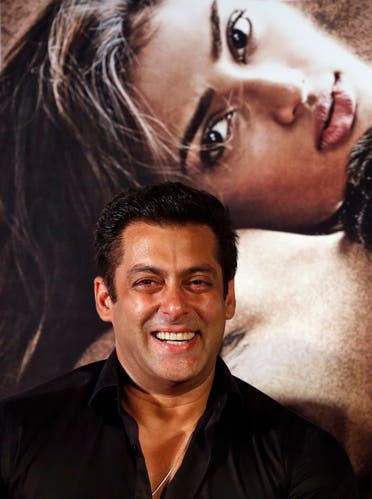Indian Bollywood actor Salman Khan laughs during the trailer launch of his movie “Hero” in Mumbai, India, 2015. (AP)