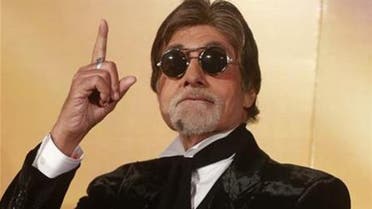 Indian Bollywood superstar Amitabh Bachchan gestures during the trailer launch of his film “Shamitabh” in Mumbai, India, 2015. (AP)