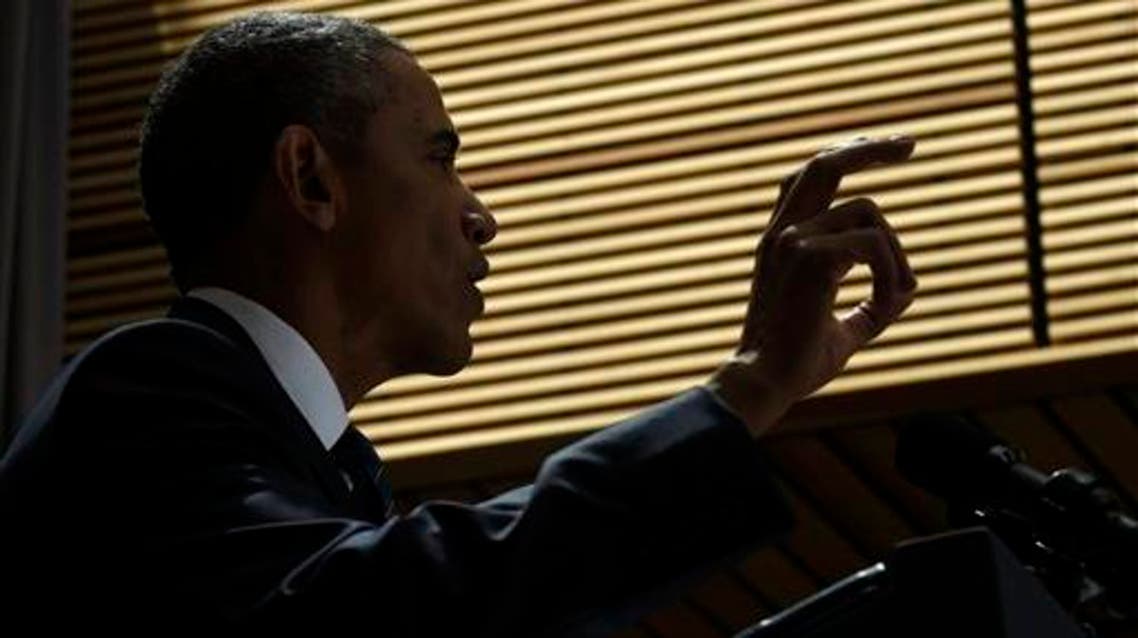 President Barack Obama speaks about the nuclear deal with Iran, Wednesday, Aug. 5, 2015, at American University in Washington. The president said the nuclear deal with Iran builds on the tradition of strong diplomacy that won the Cold War without firing any shots. (AP Photo/Susan Walsh)