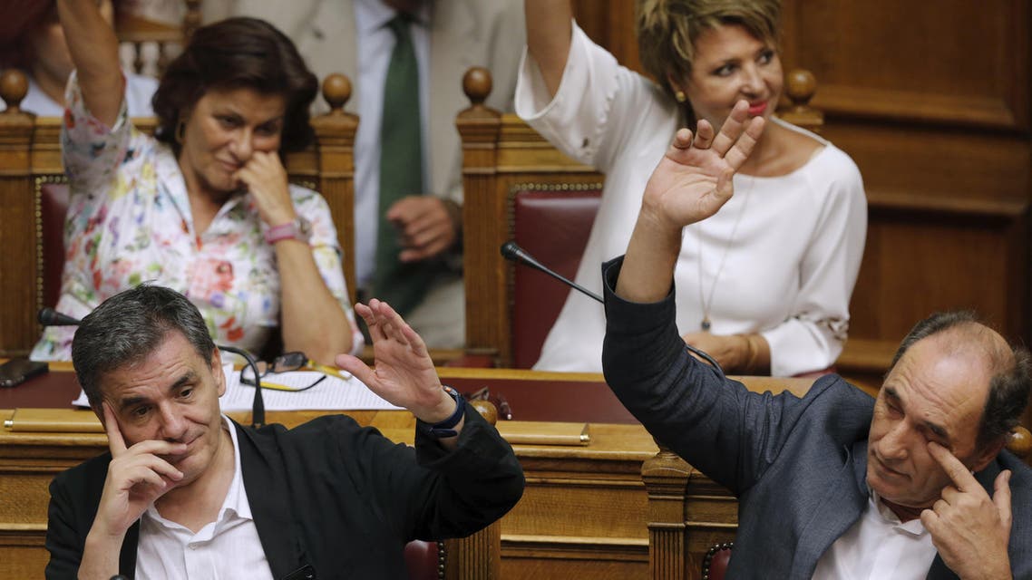 Friday morning’s vote came after a marathon all-night session marked by procedural delays and acrimonious debate over the three-year, about 85 billion-euro ($93 billion) rescue package