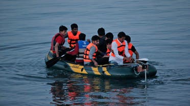 Migrants from the coastal town of Bodrum, Turkey, make their way to the Greek island of Kos, on Saturday, Aug. 15, 2015. (AP)