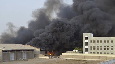 Smoke billows from the site of a Saudi-led air strike in Yemen's western port city of Hodiedah. (Reuters