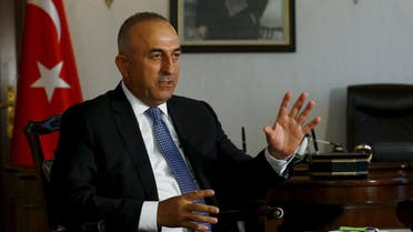 Turkey's Foreign Minister Mevlut Cavusoglu answers a question during an interview with Reuters in Ankara, Turkey, August 24, 2015. (Reuters)