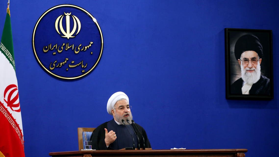 Iranian President Hassan Rouhani delivers a speech during a press conference in the capital Tehran on August 29, 2015. (AFP)