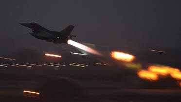 In this image provided by the U.S. Air Force, an F-16 Fighting Falcon takes off from Incirlik Air Base, Turkey. (AP)