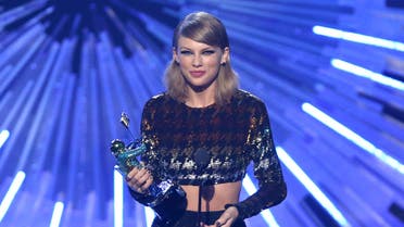 Taylor Swift accepts the award for female video of the year for "Blank Space." (AP)