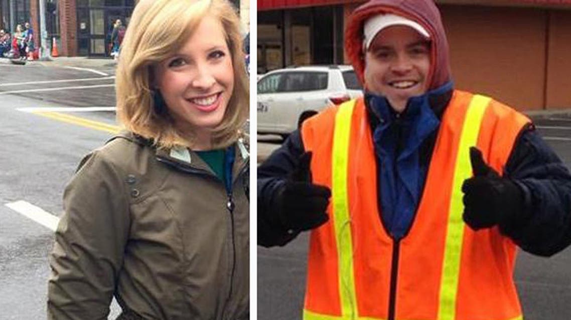 CORRECTS YEAR FLANAGAN WAS FIRED TO 2013 FROM EARLIER THIS YEAR - This undated composite photograph made available by WDBJ-TV shows reporter Alison Parker, left, and cameraman Adam Ward. Parker and Ward were fatally shot during an on-air interview, Wednesday, Aug. 26, 2015, in Moneta, Va. Authorities identified the suspect as fellow journalist Vester Lee Flanagan II, who appeared on WDBJ-TV as Bryce Williams. Flanagan was fired from the station in 2013. (Courtesy of WDBJ-TV via AP) MANDATORY CREDIT