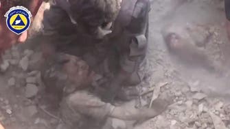 Viral video shows Syrians pulled alive from rubble after air strike