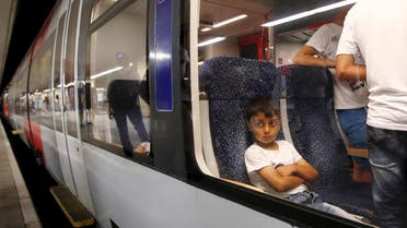 Migrant train through Austria