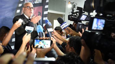    FS2954 - Rabat, -, MOROCCO : Prime Minister and Secretary General of the Islamist Justice and Development Party (PJD), Abdelilah Benkirane speaks to the press to show support for the municipal and regional elections in Rabat on September 5, 2015. AFP PHOTO/ FADEL SENNA