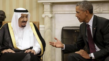 US President Obama meets with Saudi King Salman bin Abdulaziz in Oval Office of White House in Washington. (Reuters)