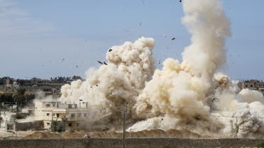 Smoke rises following a military operation by security forces in Rafah, an Egyptian city in the Sinai Peninsula, last October. (File photo: AFP)