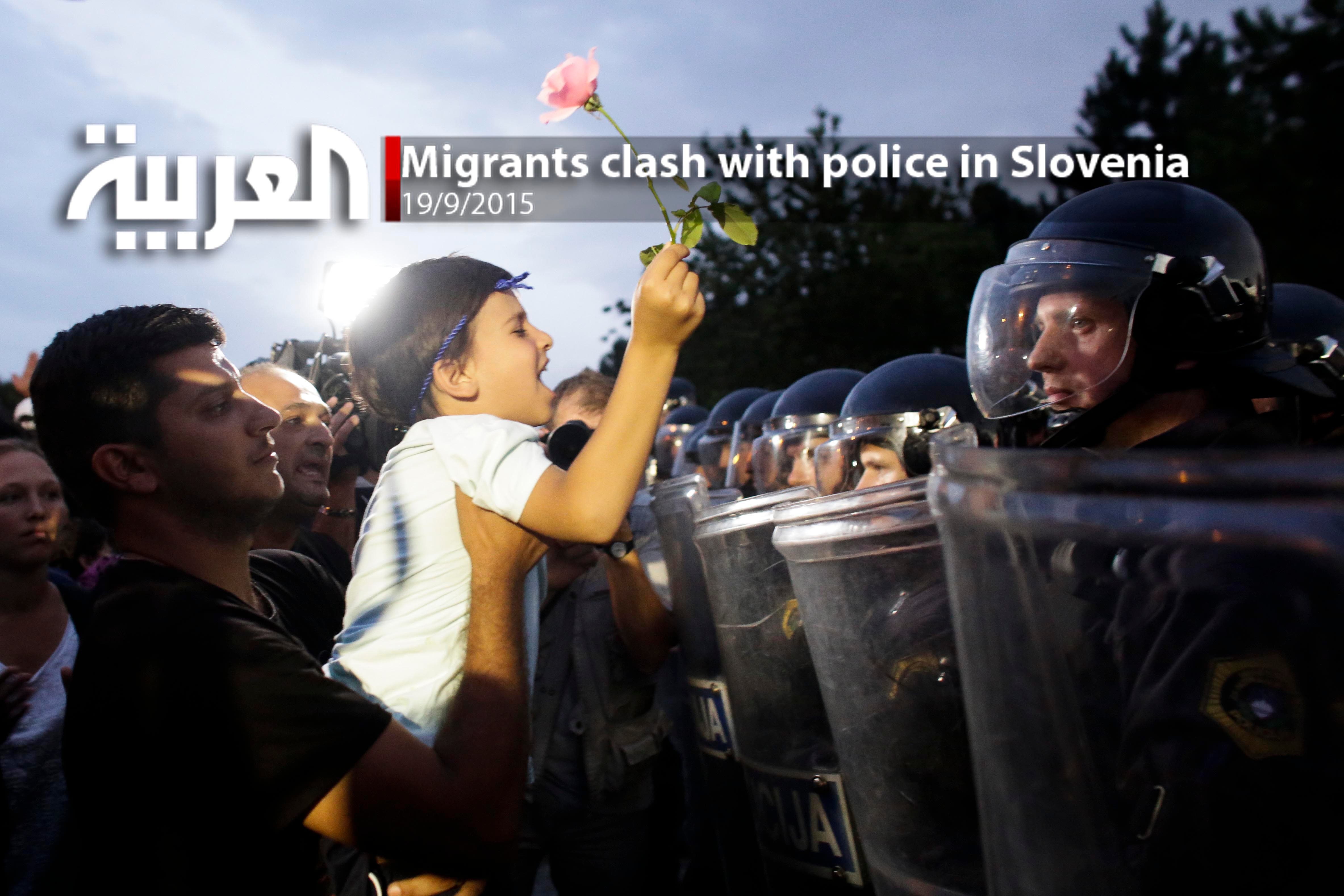 Migrants clash with police in Slovenia 