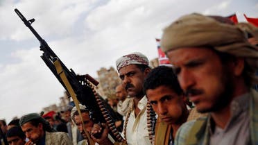 A Shiite Houthi rebel holds his weapon as he attends a rally to protest Saudi-led airstrikes, in Sanaa, Yemen, Monday, Aug. 24, 2015. AP