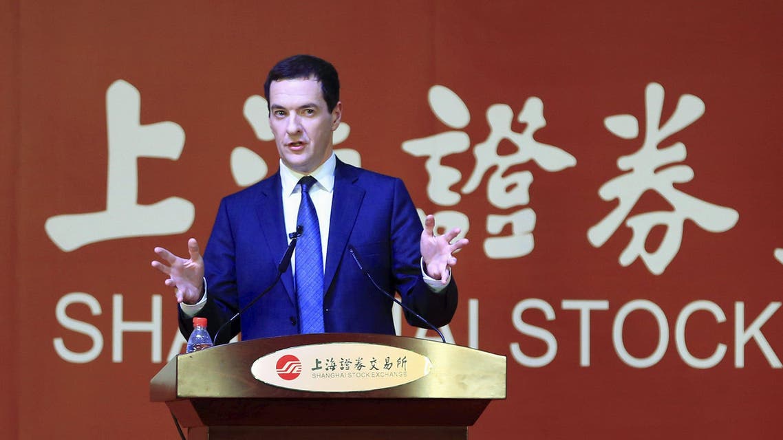 Britain's Chancellor of the Exchequer George Osborne delivers a speech at the Shanghai Stock Exchange in Shanghai, China, September 22, 2015. China's authorities should be supported as they remain committed to market liberalisation following volatility in the country's stock markets, Osborne said in Shanghai on Tuesday. REUTERS/Aly Song