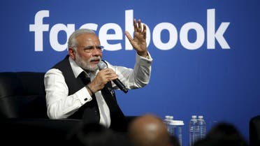 Indian Prime Minister Narendra Modi speaks on stage during a town hall at Facebook's headquarters in Menlo Park, California September 27, 2015. REUTERS/Stephen Lam