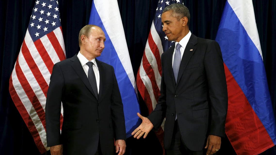 U.S. President Barack Obama extends his hand to Russian President Vladimir Putin during their meeting at the United Nations General Assembly. (AP)