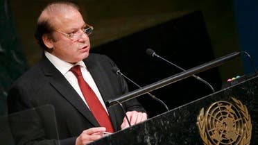 Prime Minister Muhammad Nawaz Sharif of Pakistan addresses attendees during the 70th session of the United Nations General Assembly at the U.N. Headquarters in New York, September 30, 2015. REUTERS