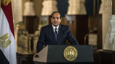 Egyptian President Abdul Fattah al-Sisi talks during a press conference at the presidential palace in Cairo on October 4, 2015. (AFP)