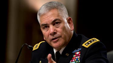  U.S. Forces-Afghanistan Resolute Support Mission Commander Gen. John Campbell testifies on Capitol Hill in Washington, Tuesday, Oct. 6, 2015, before the Senate Armed Services Committee hearing on the Situation in Afghanistan. (AP Photo/Carolyn Kaster)