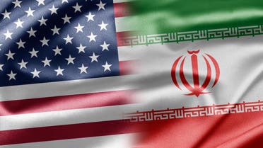 علم إيران و علم أميركا