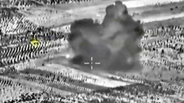 This image made from footage taken from Russian Defense Ministry official website on Friday, Oct. 2, 2015, shows another attack made from a fighter jet in Syria.  AP 