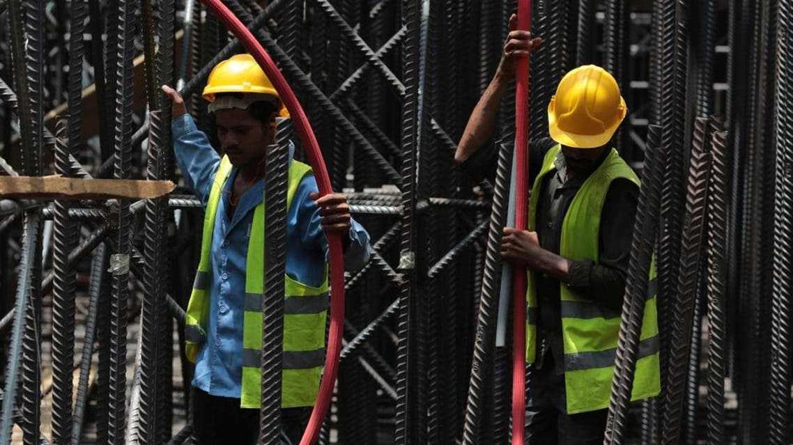 Men do foundation work at the construction site of Kingdom Tower, a planned 252-story building in Jeddah. (File photo: AP)