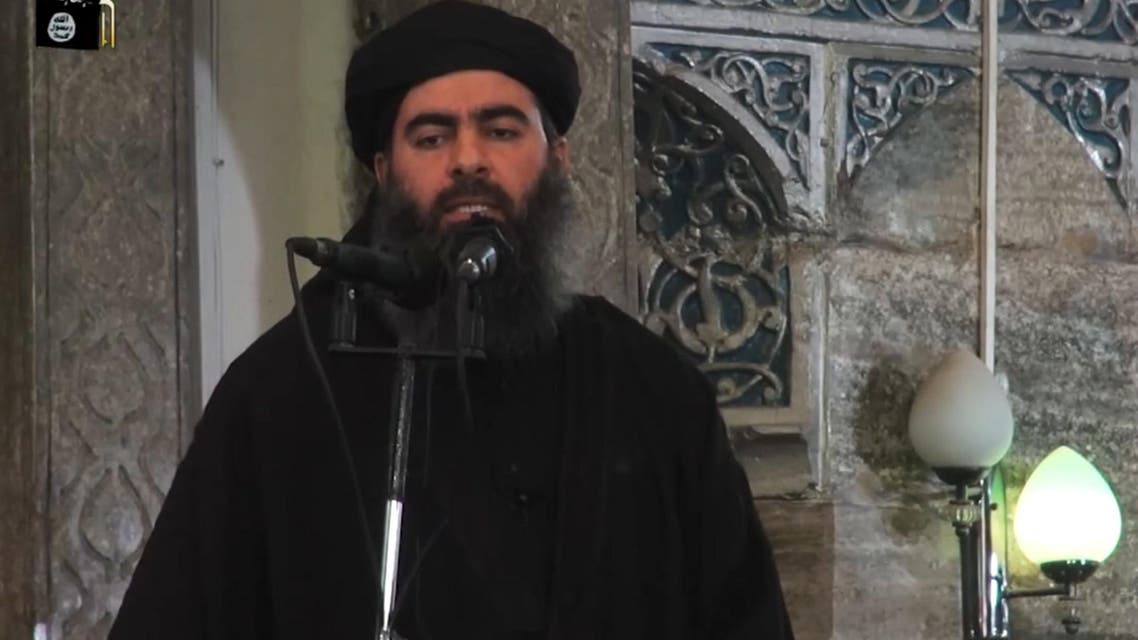 An image grab taken from a propaganda video released on July 5, 2014 by al-Furqan Media allegedly shows the leader of the Islamic State (IS) jihadist group, Abu Bakr al-Baghdadi afp