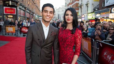 ‘Arab Idol’ star Mohammed Assaf and his fiance on the red carpet in London. (Photo courtesy: MBC Group)