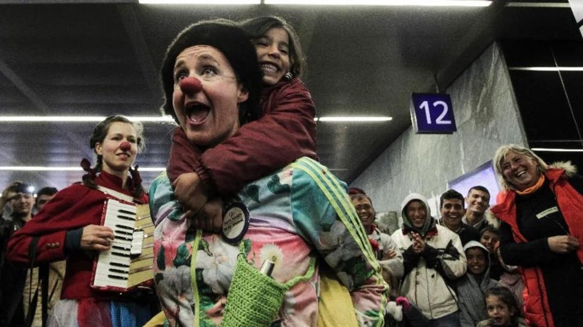 Red nose clown member AFP