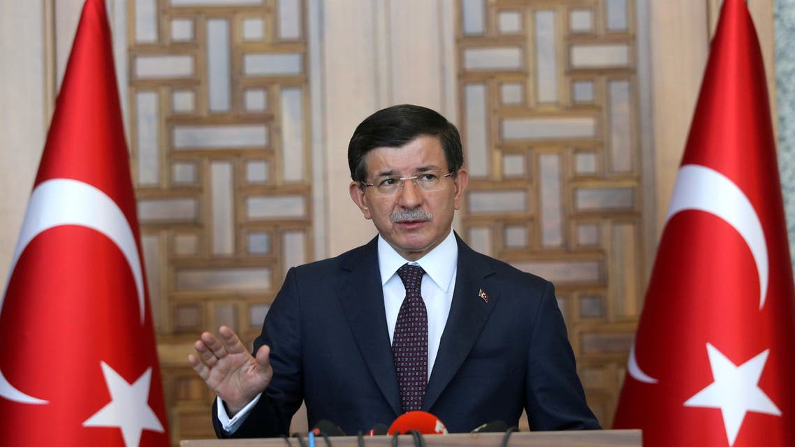 Turkish Prime Minister Ahmet Davutoglu speaks to the media in Ankara, Turkey, Friday, July 24, 2015. AP HD