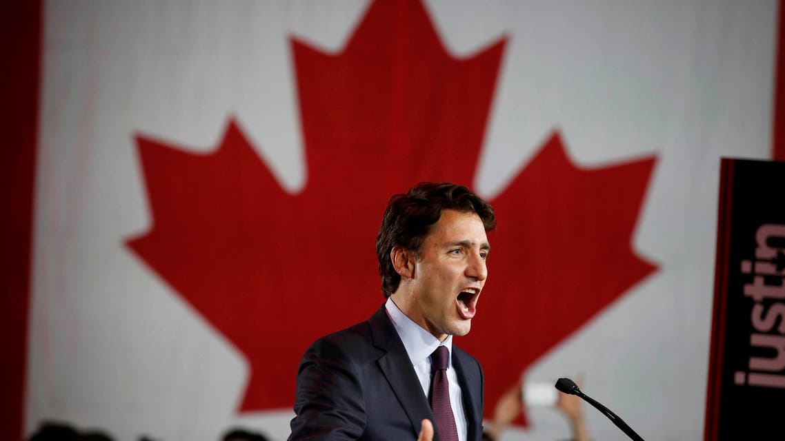 Liberal Party leader Justin Trudeau gives his victory speech after Canada's federal election in Montreal. (Reuters)