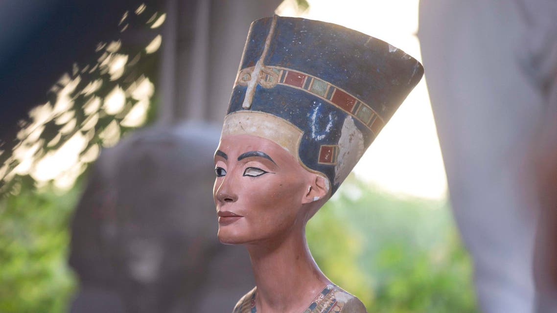 A replica of the bust of Nefertiti stands in the Replica Workshop of the National Museum of Berlin in Berlin, October 2, 2015. The workshop plans to produce 10 to 20 replicas a year, which like the original are made of a limestone core with gypsum finish. Each one will cost 8,900 euros (9,934 US Dollars). REUTERS/Axel Schmidt