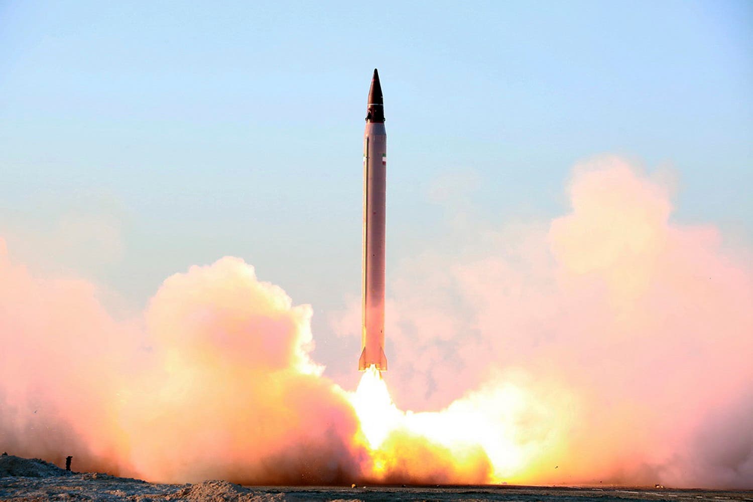 This picture released by the official website of the Iranian Defense Ministry on Sunday, Oct. 11, 2015, claims to show the launching of an Emad long-range ballistic surface-to-surface missile in an undisclosed location. ap