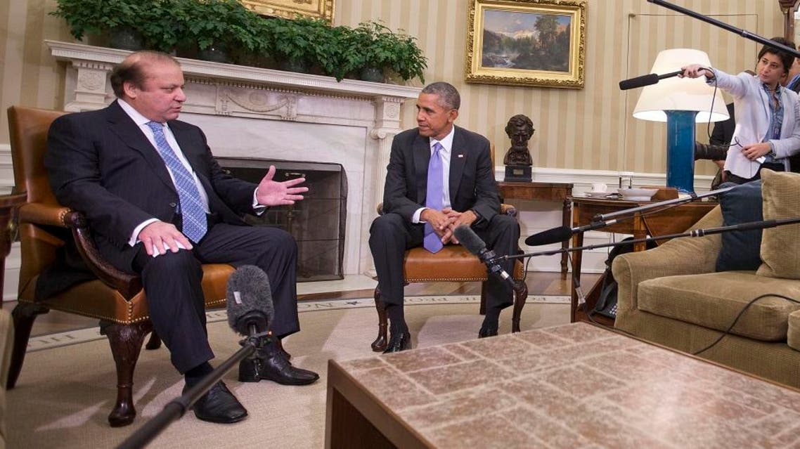President Barack Obama listens to Pakistani Prime Minister Nawaz Sharif during their meeting in the Oval Office. (AP)