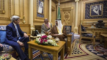 U.S. Secretary of State John Kerry (L) meets with King Salman of Saudi Arabia in Diriyah Farm, Saudi Arabia. (Reuters)