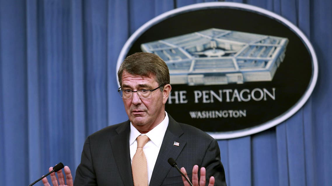 U.S. Defense Secretary Carter speaks at a media briefing at the Pentagon in Washington