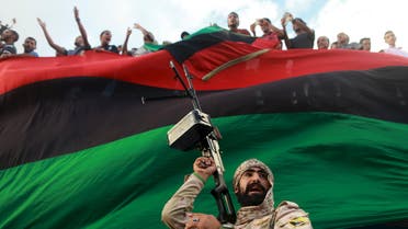 One of the members of the military protecting a demonstration against candidates for a national unity government proposed by U.N. envoy for Libya Bernardino Leon, is pictured in Benghazi, Libya October 23, 2015. REUTERS/Esam Omran Al-Fetori TPX IMAGES OF THE DAY