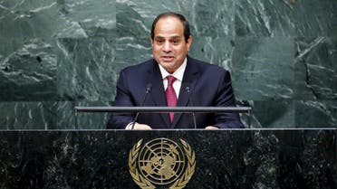 President of Egypt Abdel Fattah el-Sisi addresses addresses attendees during the 70th session of the United Nations General Assembly at the U.N. headquarters in New York, September 28, 2015. (Reuters)