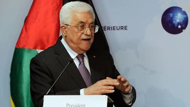 Palestinian President Mahmoud Abbas speaks during a media conference after a meeting at the EU External Action Service building in Brussels on Monday, Oct. 26, 2015. (AP 