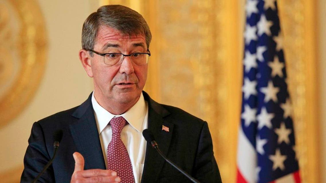 U.S. Defence Secretary Ashton Carter speaks during a news conference with his British counterpart Michael Fallon at Lancaster House in London, Britain October 9, 2015. REUTERS