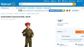 Walmart’s Israeli soldier Halloween costume for kids sparks uproar