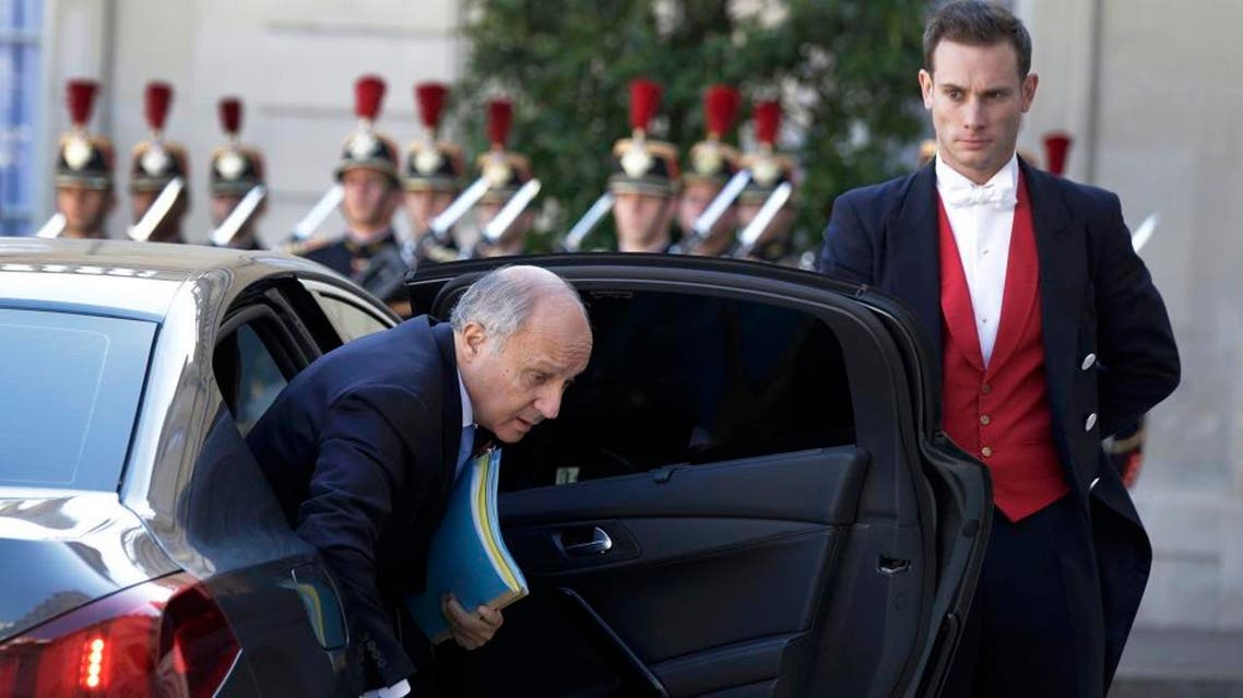France's Foreign Minister Laurent Fabius arrives to attend a summit to discuss the conflict in Ukraine at the Elysee Palace in Paris, France, October 2, 2015. REUTERS