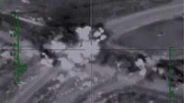 Frame grab taken from footage shows airstrikes carried out by the Russian air force between Hama and Aleppo. (Reuters)