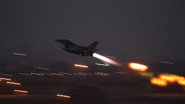A U.S. F-16 Fighting Falcon takes off from Incirlik Air Base, Turkey, to launch airstrikes against ISIS